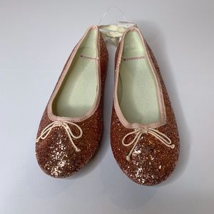 Girls Classic Pink Glitter Ballet Flats Shoes